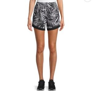 Athletic Works Women's Hawaiian Tropical Leaves Monstera Palm Running Shorts XS